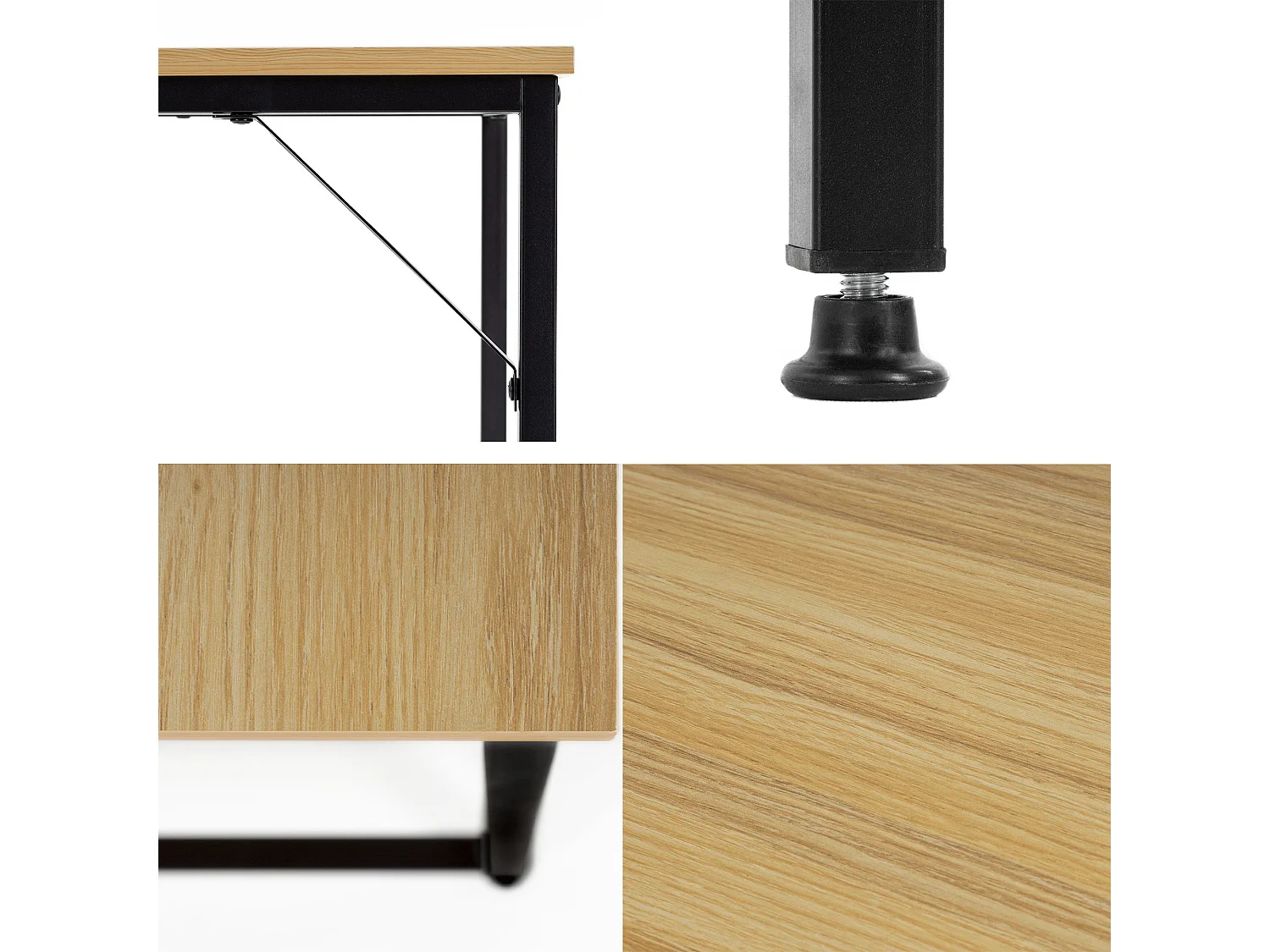 Bureau moderne pour jeunes 100 × 50 × 76 cm – Table industrielle style loft aspect bois