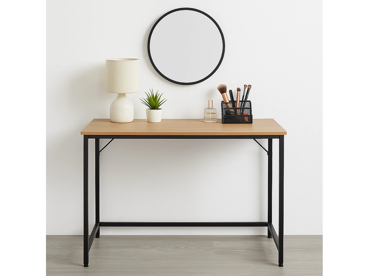 Bureau moderne pour jeunes 100 × 50 × 76 cm – Table industrielle style loft aspect bois