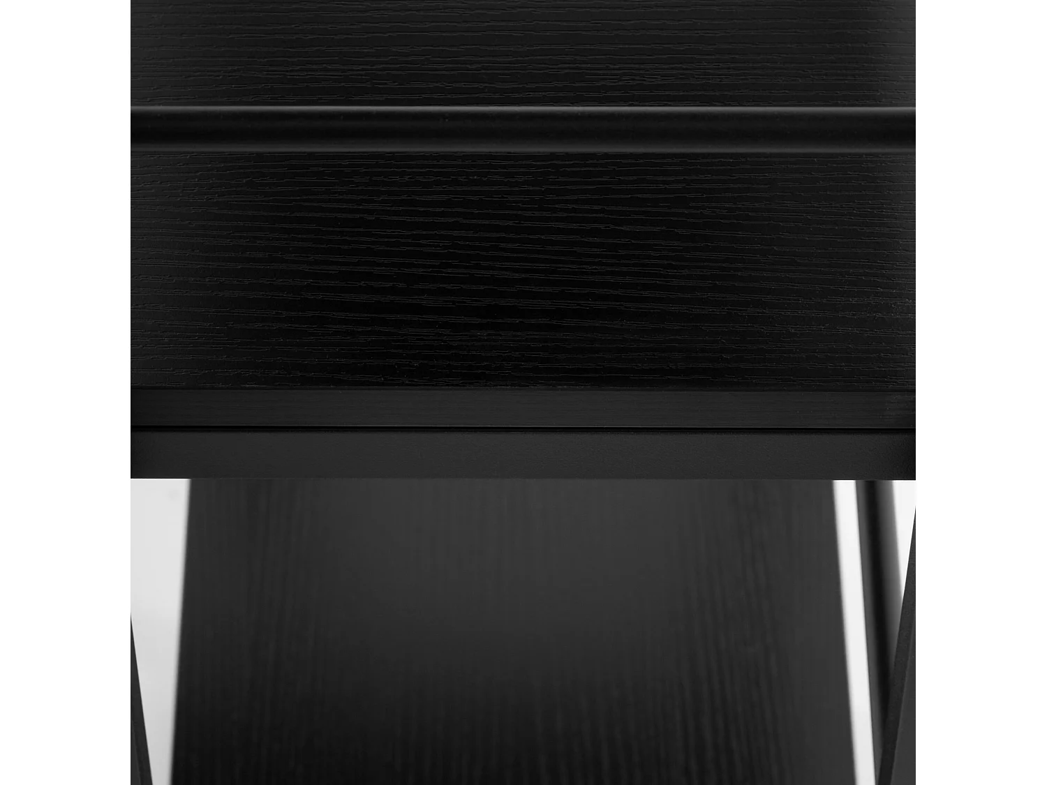 Bureau d'ordinateur moderne avec étagère 120 × 48 × 122 cm – Table industrielle Loft noire