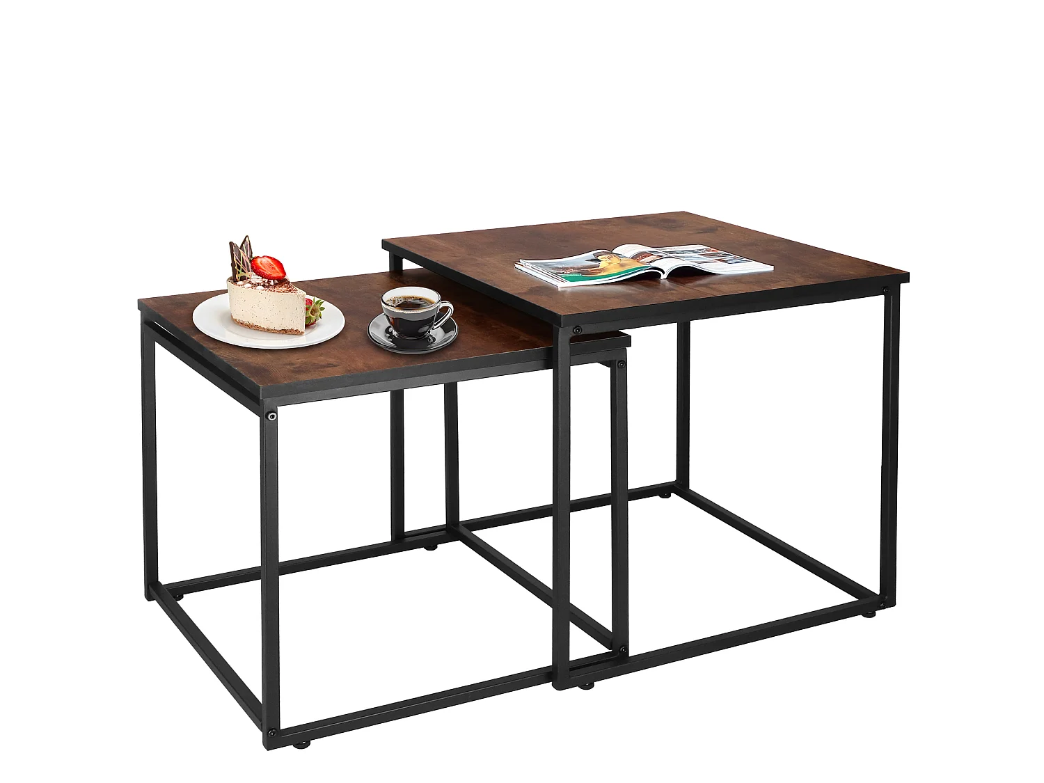 Beistelltische Couchtische 2er-Set Quadratisch