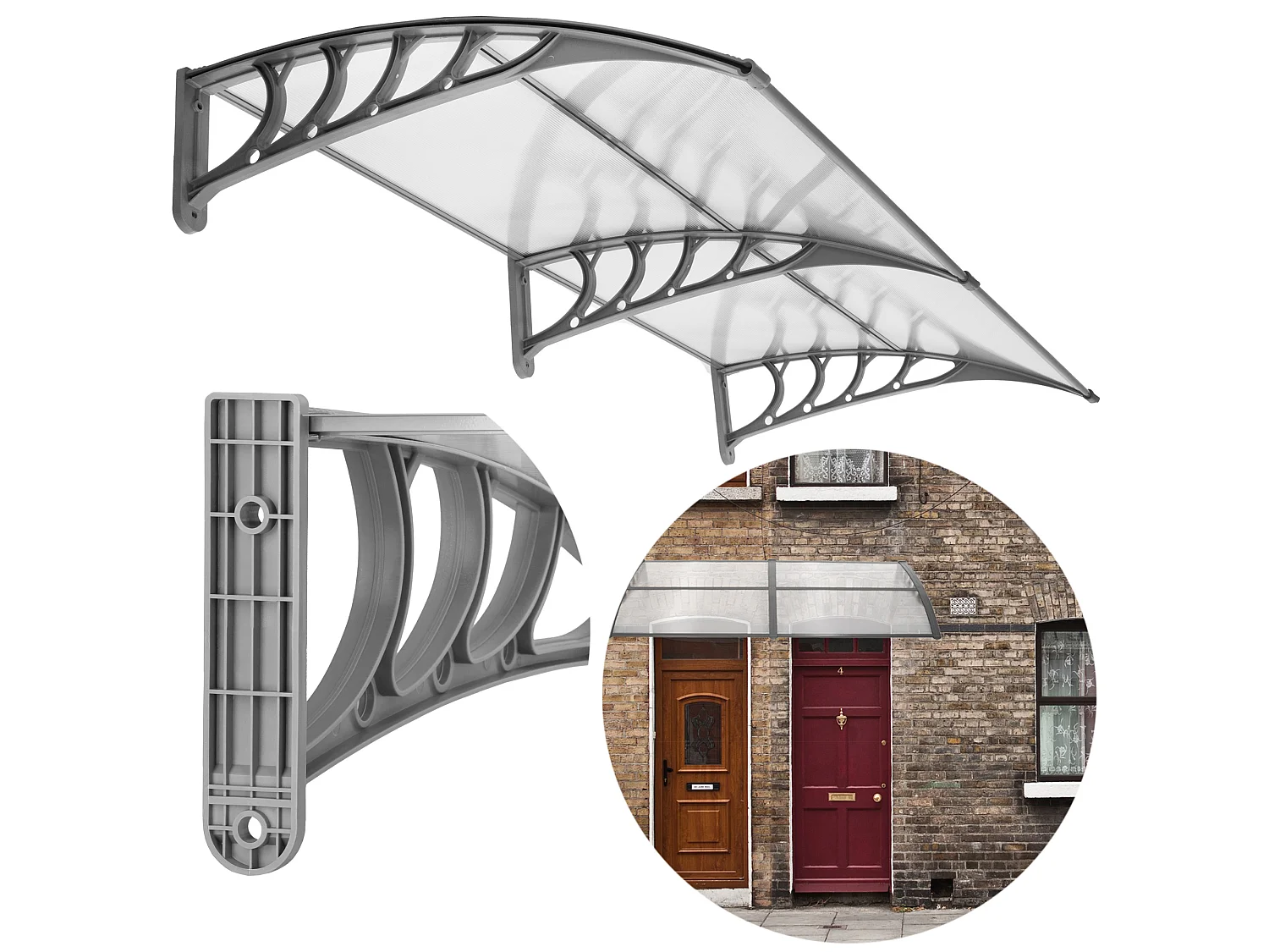 Auvent au-dessus de la porte balcon protection contre la pluie