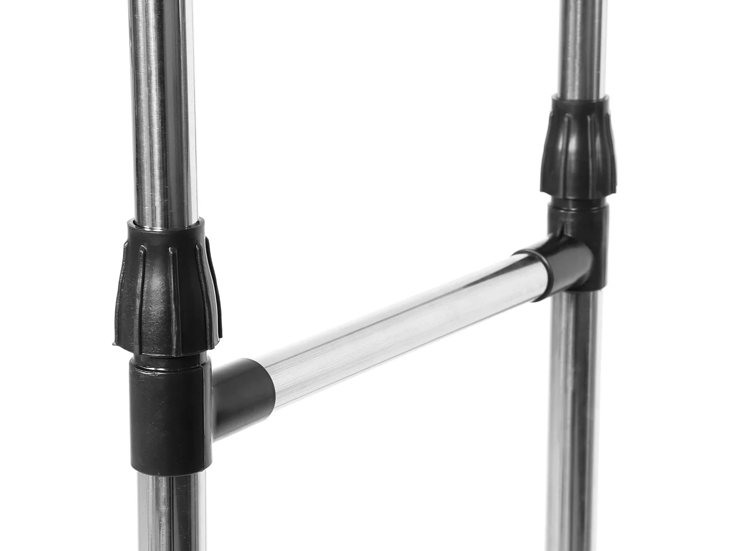 Appendiabiti con 2 barre e ripiano, con ruote, 90-155 cm