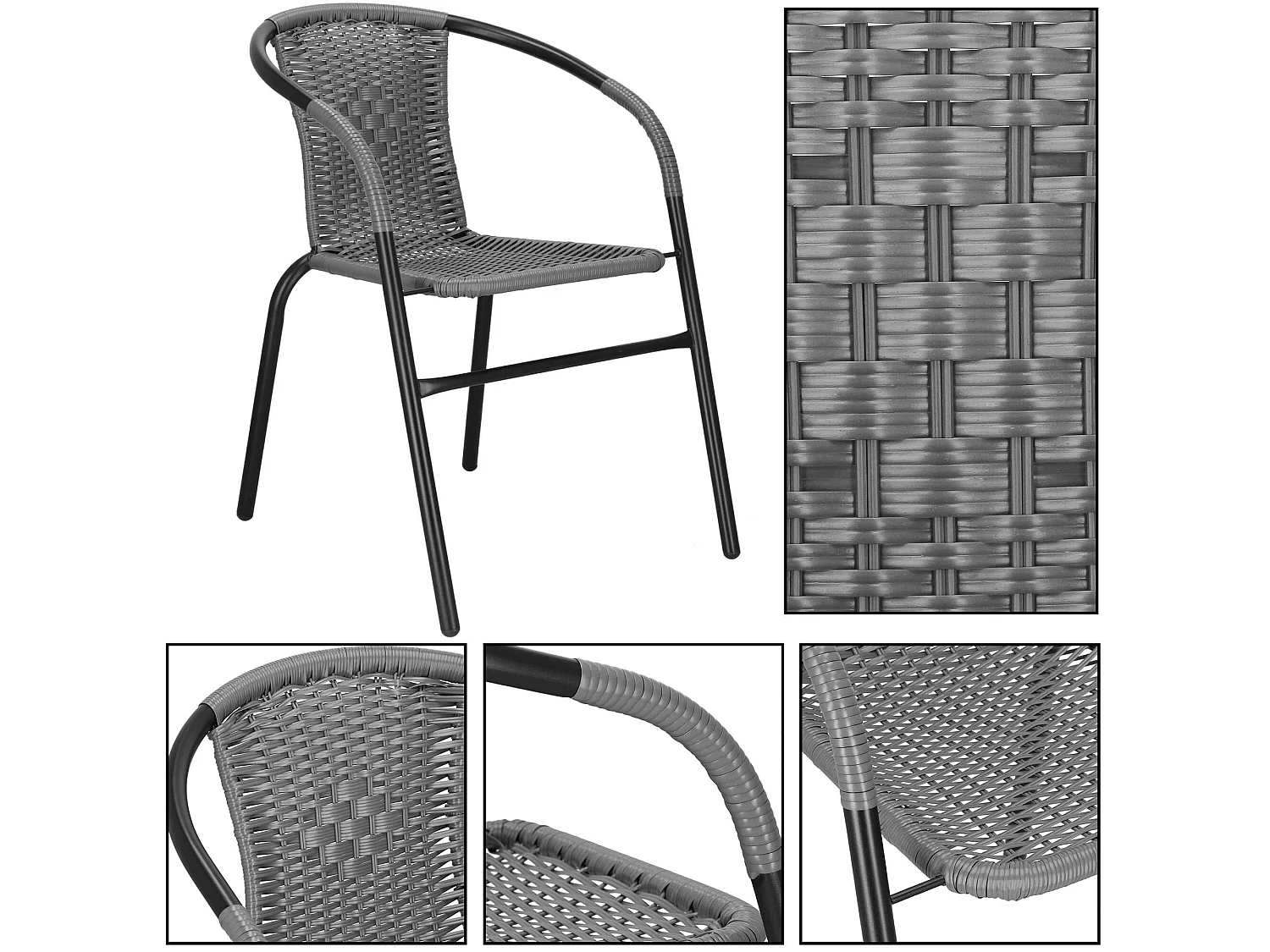 Chaise de jardin chaise bistrot chaise en osier 54 x 53 x 73 cm