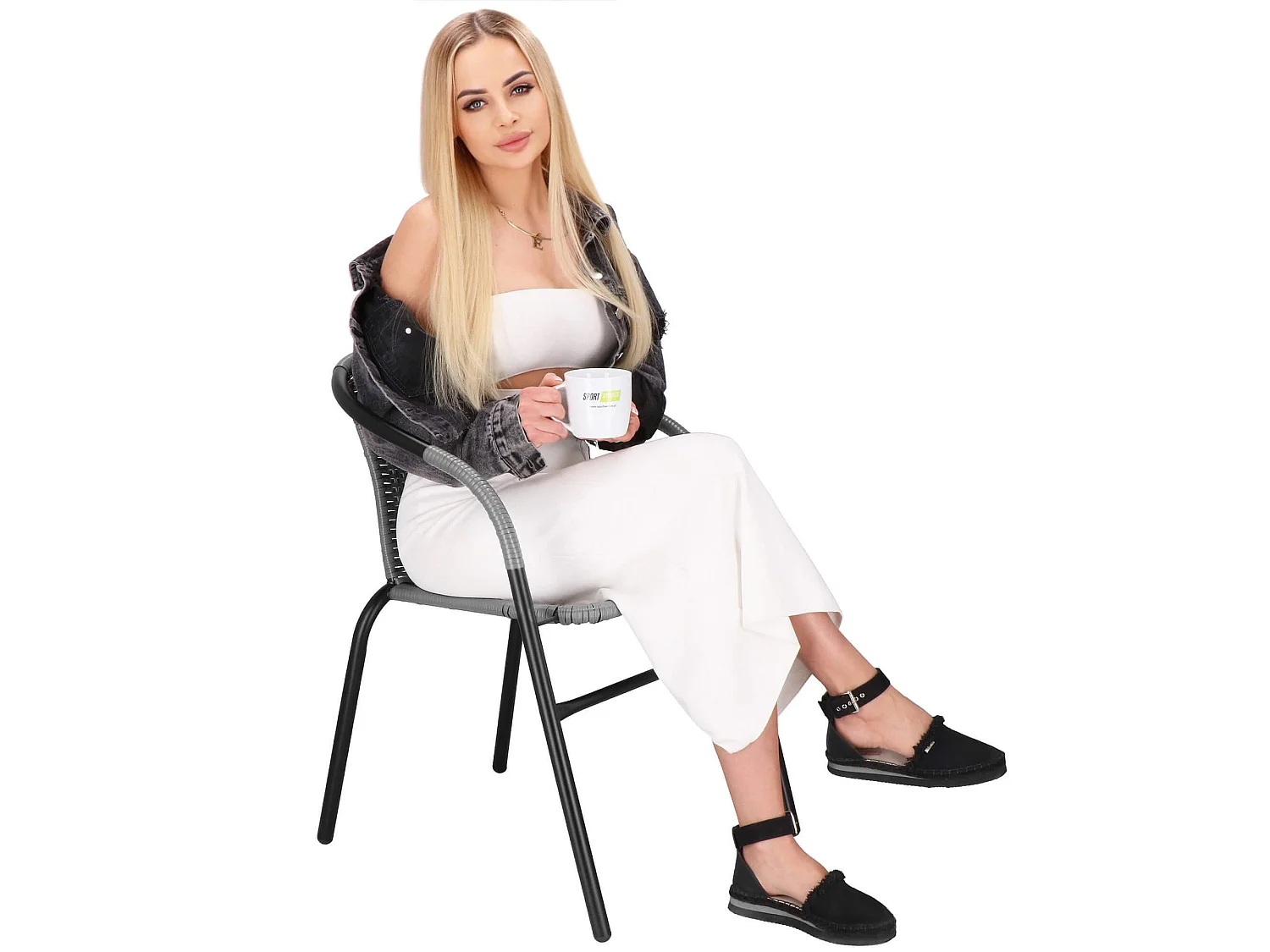 Chaise de jardin chaise bistrot chaise en osier 54 x 53 x 73 cm