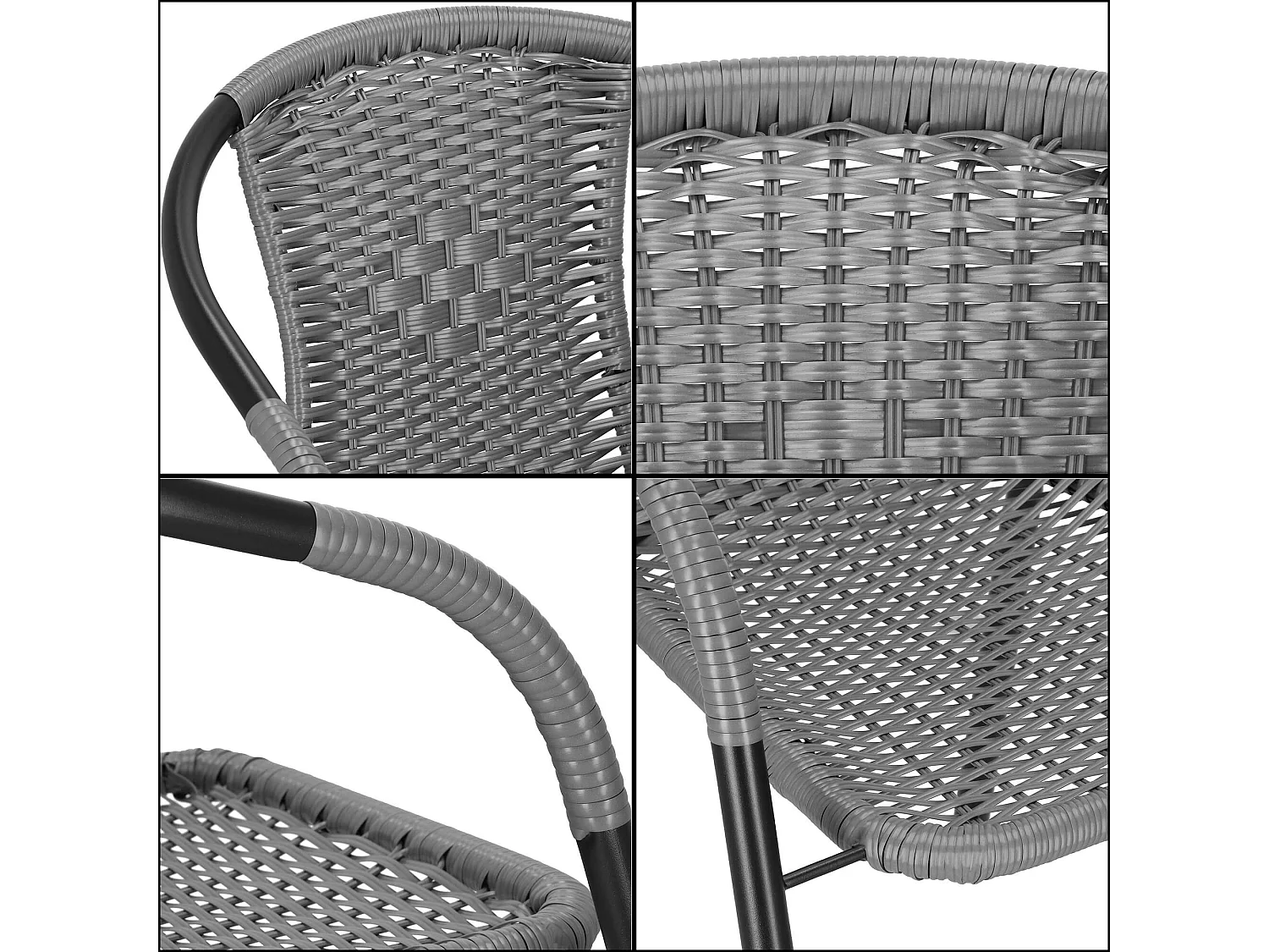 Chaise de jardin chaise bistrot chaise en osier 54 x 53 x 73 cm