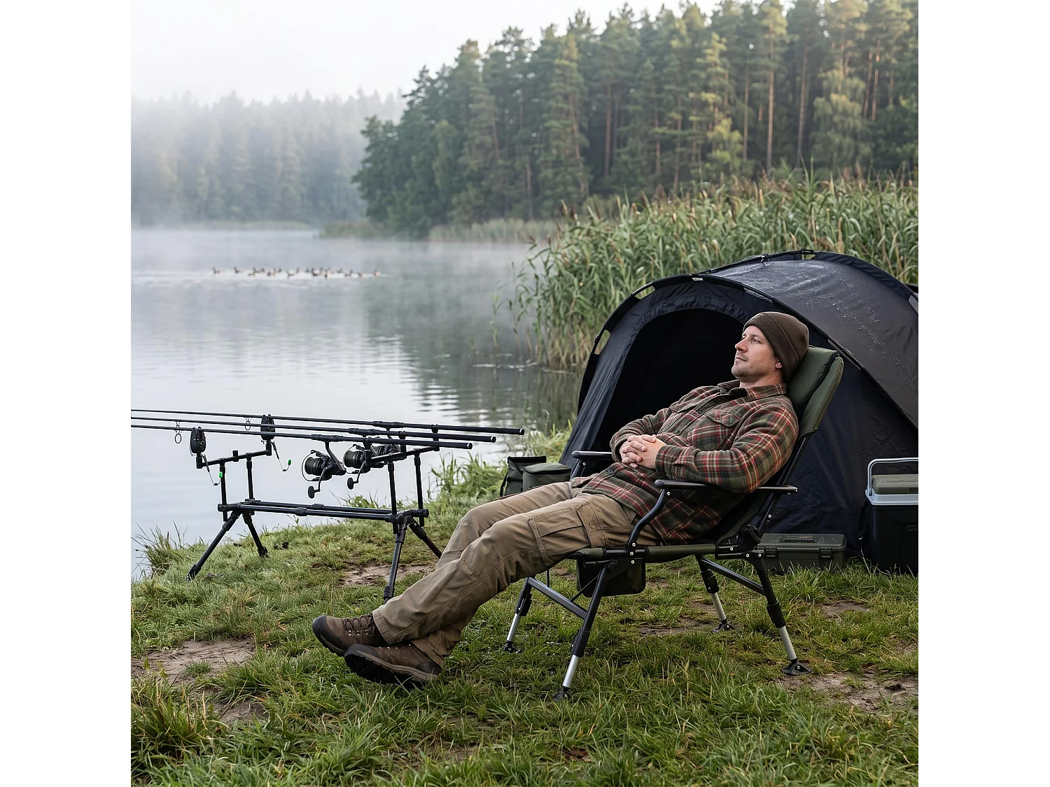 Chaise de camping/de pêche Springos® avec dossier réglable – Chaise pliante