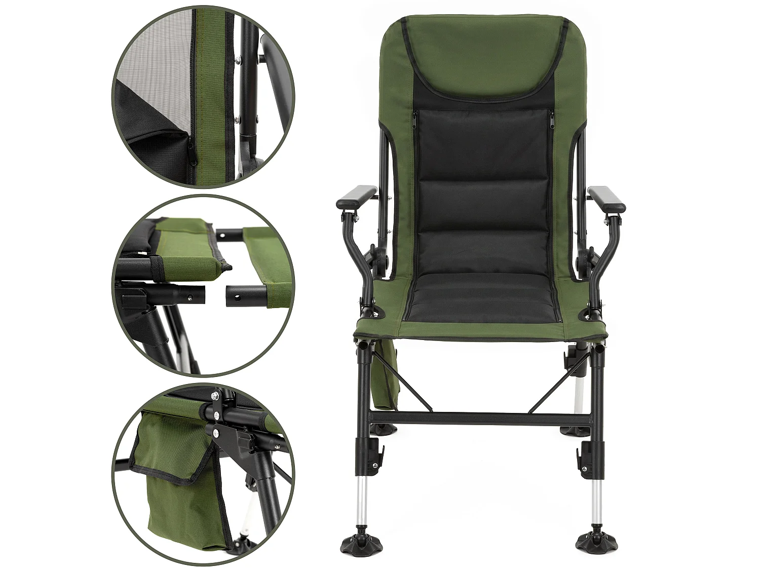 Chaise de camping/de pêche Springos® avec dossier réglable – Chaise pliante