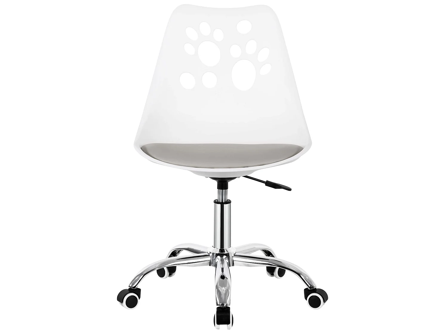 Chaise de bureau pour enfant – chaise de bureau pivotante avec réglage en hauteur, blanc-gris
