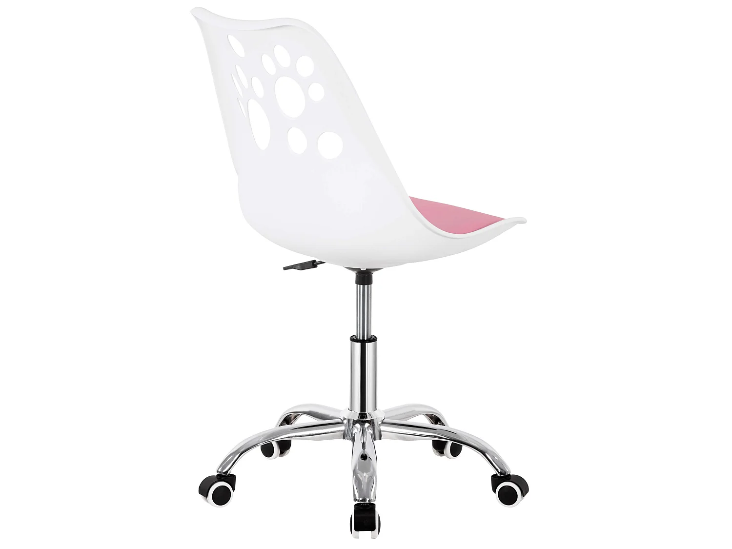 Chaise de bureau pour enfant – chaise de bureau pivotante avec réglage en hauteur, blanc-rose