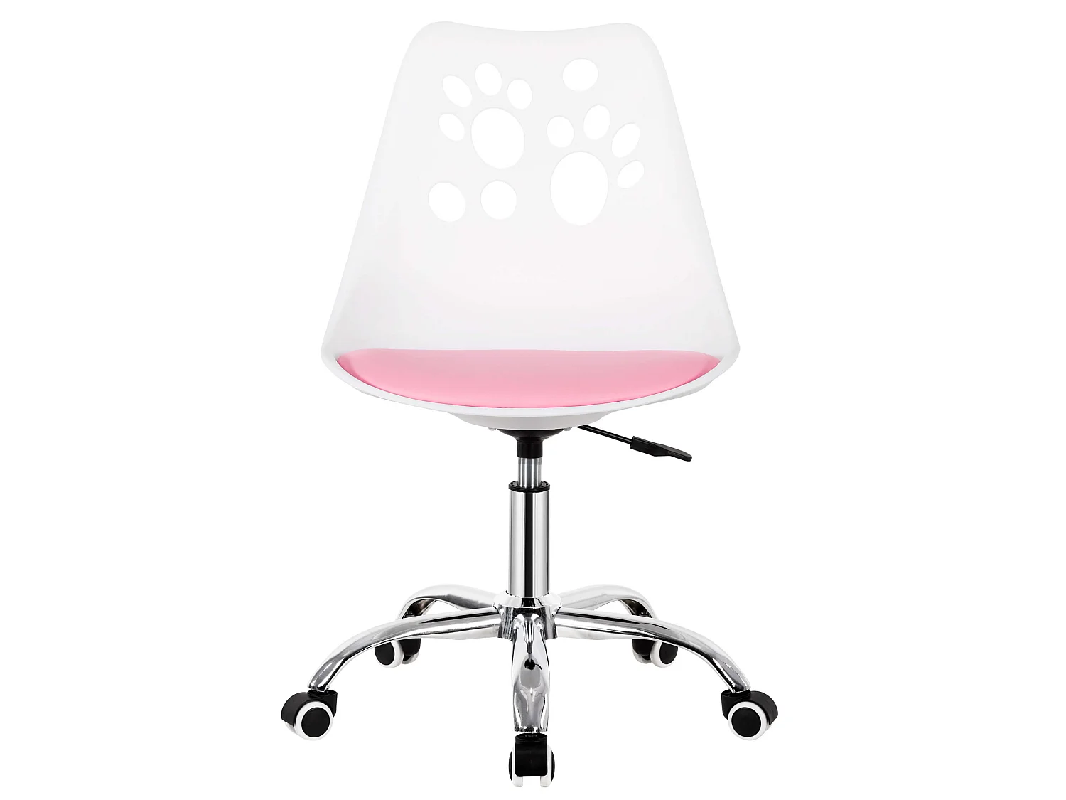 Chaise de bureau pour enfant – chaise de bureau pivotante avec réglage en hauteur, blanc-rose