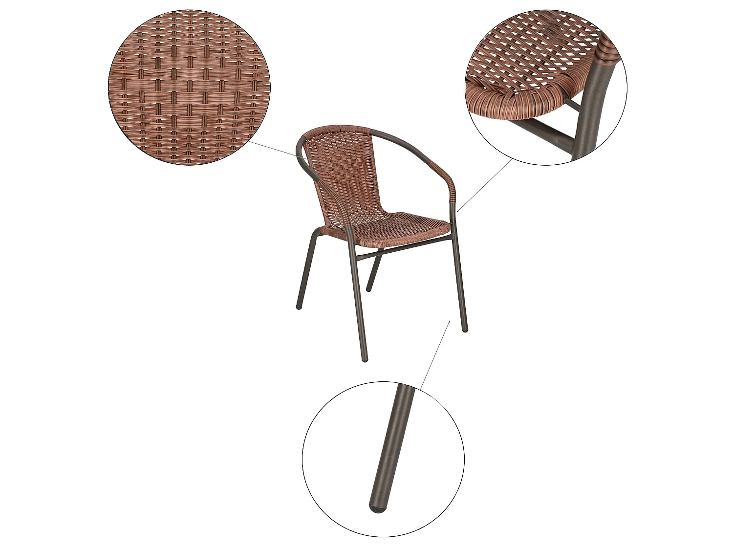Chaise de jardin, chaise de bistrot, chaise en osier