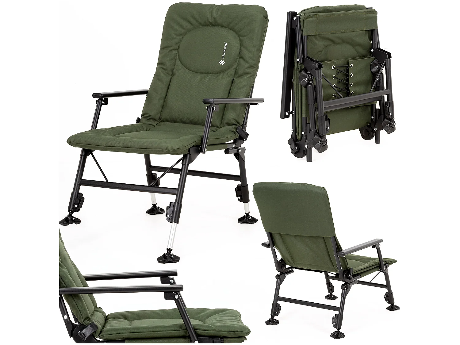Chaise de pêche Springos® - Chaise de camping pliante avec dossier réglable