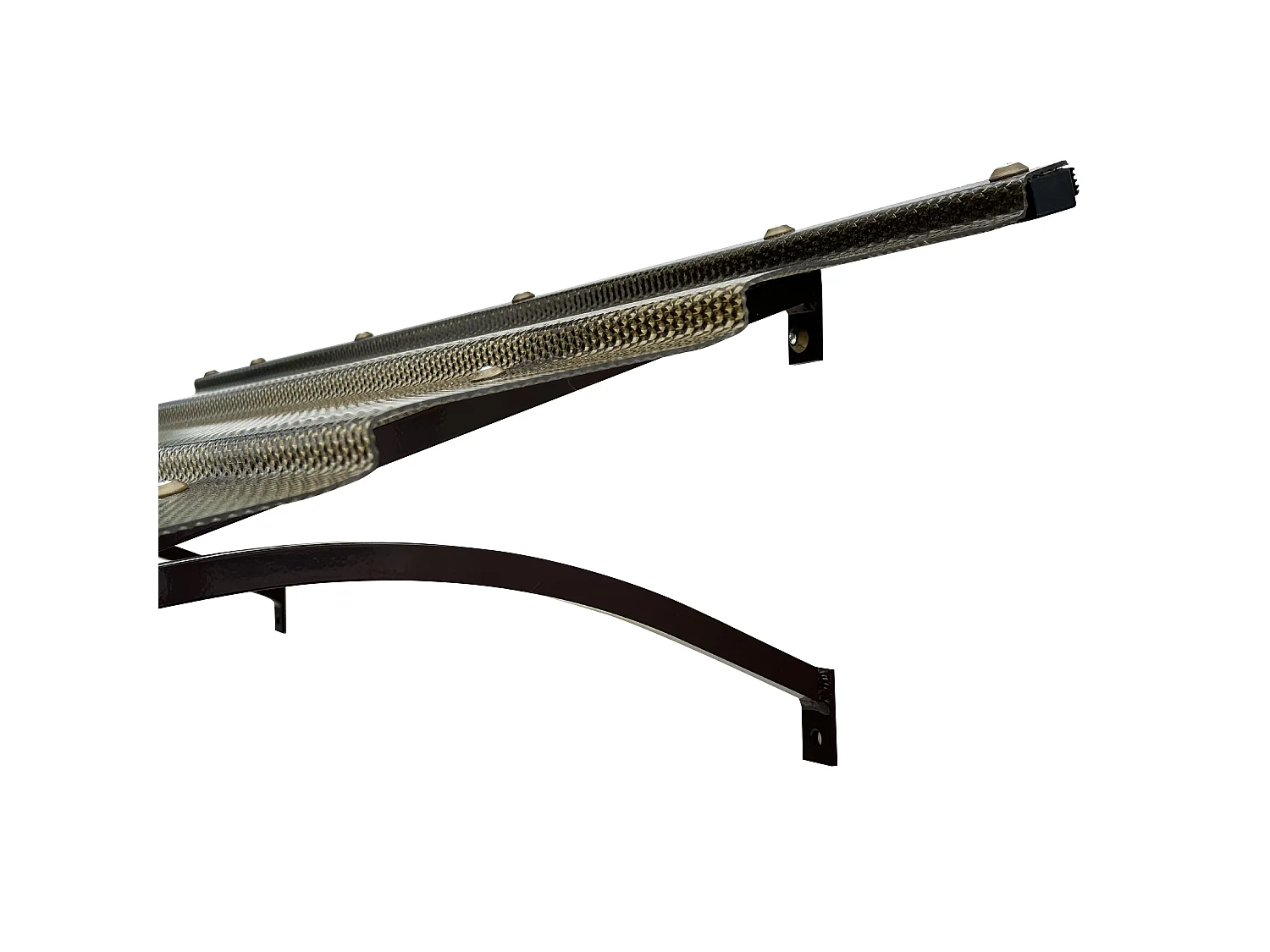 Daszek nad drzwi aluminiowy STARKEDACH DIAMONDS T-150 – prosty, 150 x 95,4 cm, rama antracytowa RAL 7016, dach szary z efektem dachówki
