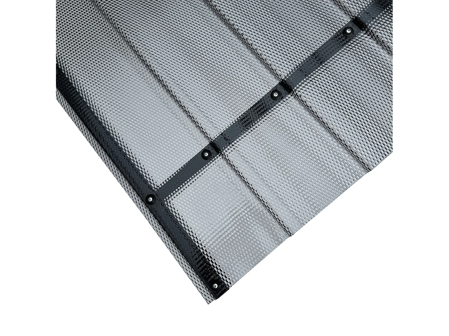 Daszek nad drzwi aluminiowy STARKEDACH DIAMONDS T-150 – prosty, 150 x 95,4 cm, rama antracytowa RAL 7016, dach szary z efektem dachówki