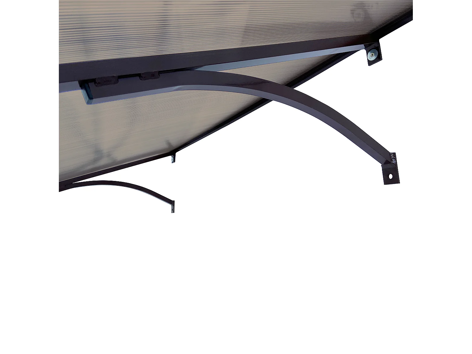 Entrétak i aluminium STARKEDACH T-160 – rakt, 160 x 100 cm, ram chokladbrun RAL 8017, tak brunt tonat