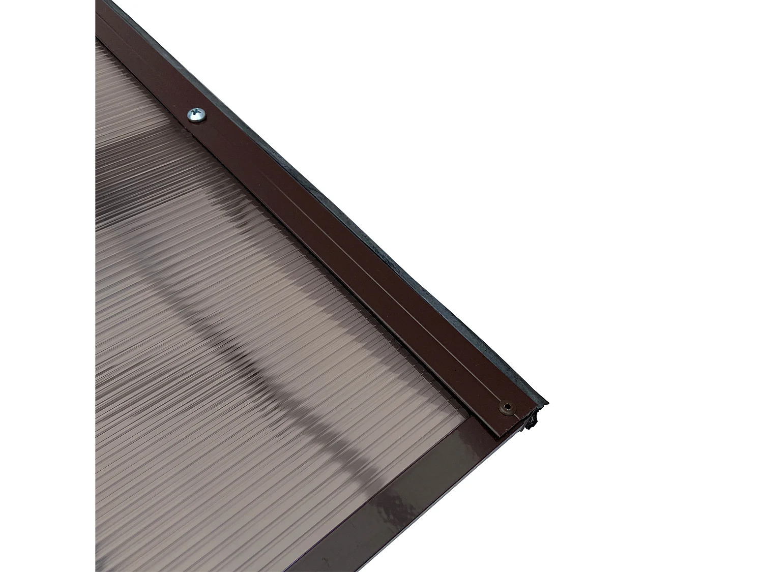 Entrétak i aluminium STARKEDACH T-160 – rakt, 160 x 100 cm, ram chokladbrun RAL 8017, tak brunt tonat