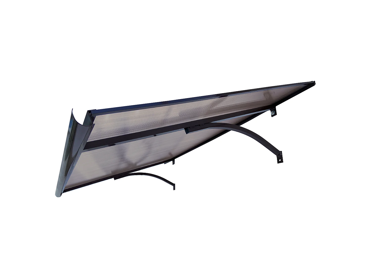 Entrétak i aluminium STARKEDACH T-160 – rakt, 160 x 100 cm, ram chokladbrun RAL 8017, tak brunt tonat