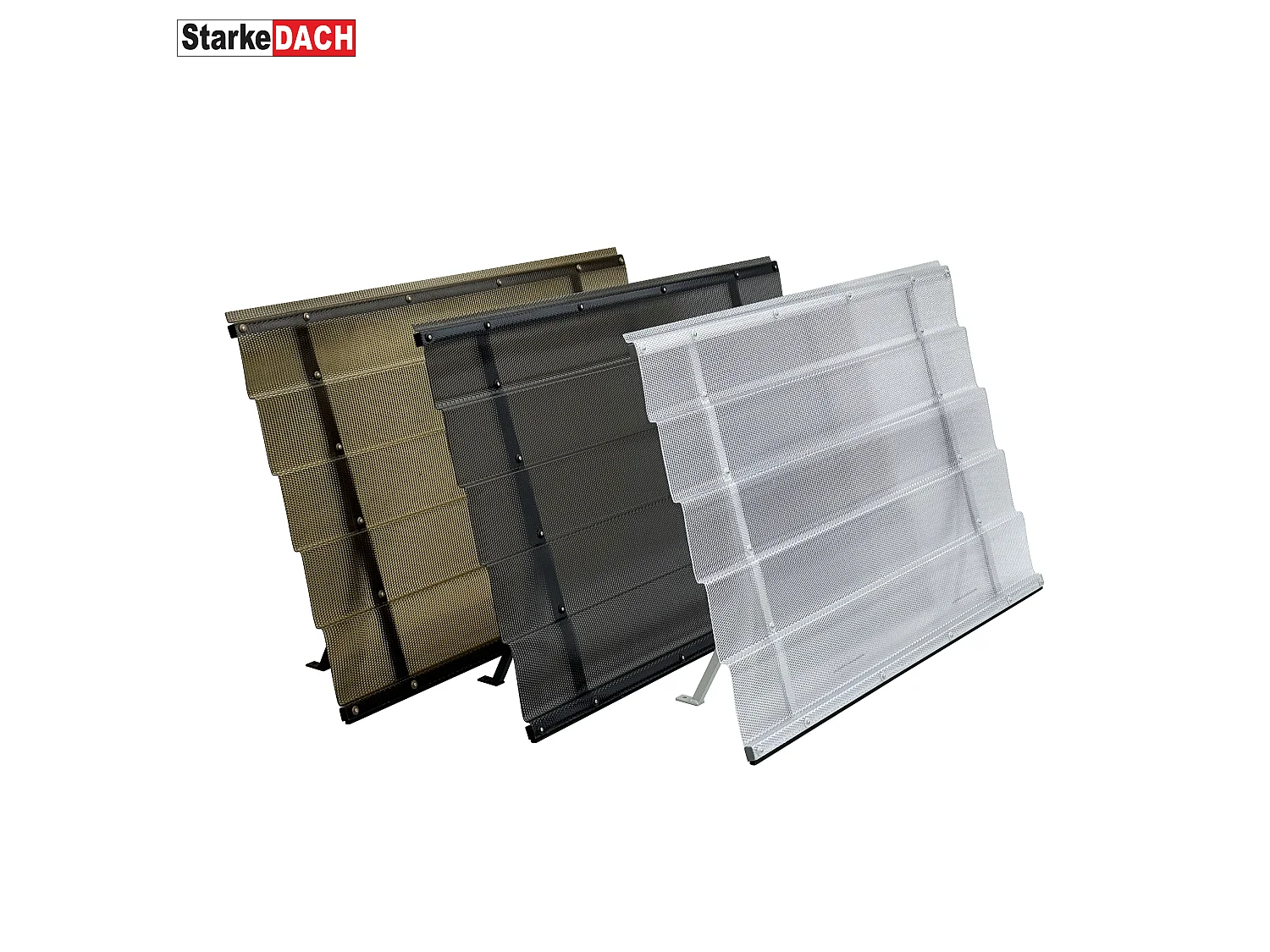 Auvent à cadre en aluminium STARKEDACH DIAMONDS Straight T-150 7035 avec revêtement monolithique en polycarbonate