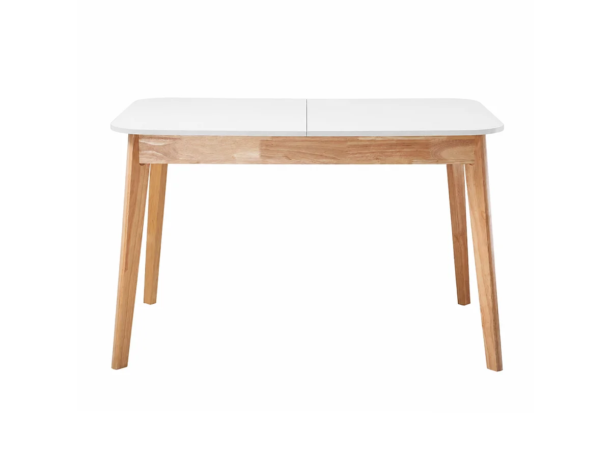 Table à manger extensible de 120 à 160 cm, pieds en bois massif - SOLINE