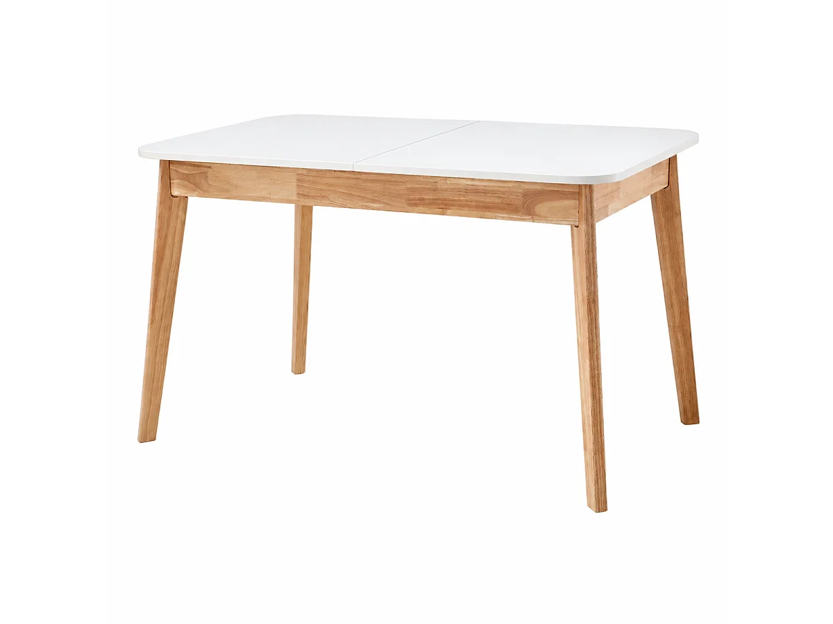 Table à manger extensible de 120 à 160 cm, pieds en bois massif - SOLINE