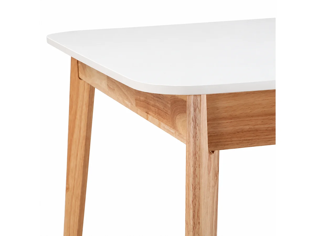 Table à manger extensible de 120 à 160 cm, pieds en bois massif - SOLINE