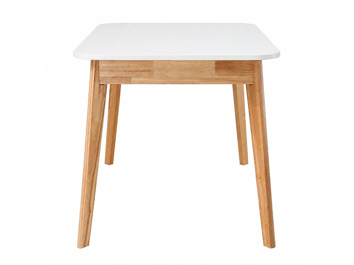 Table à manger extensible de 120 à 160 cm, pieds en bois massif - SOLINE