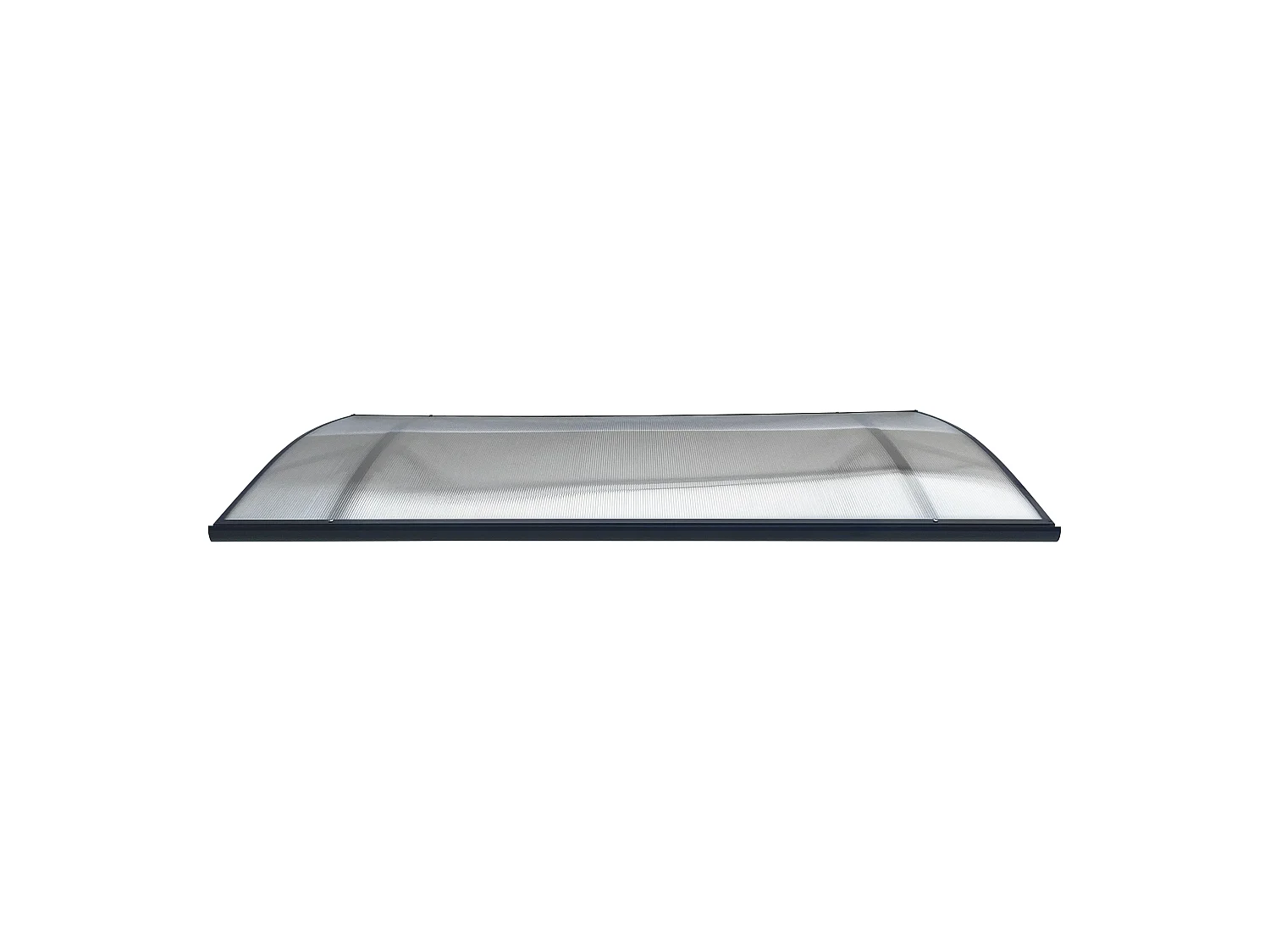 Auvent de porte aluminium STARKEDACH L-160 – cintré, 160 x 100 cm, cadre gris anthracite RAL 7016, toit transparent