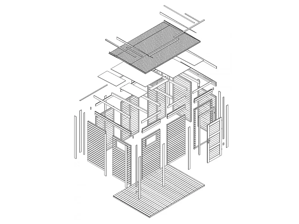 Wooden Garden Shed with Floor - 6.18 m² / 202x306xH216 cm - M326F2+M326G