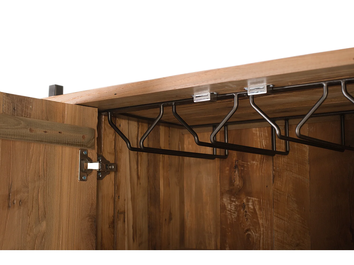 Teakhouten barkast 169 cm, rustieke industriële stijl