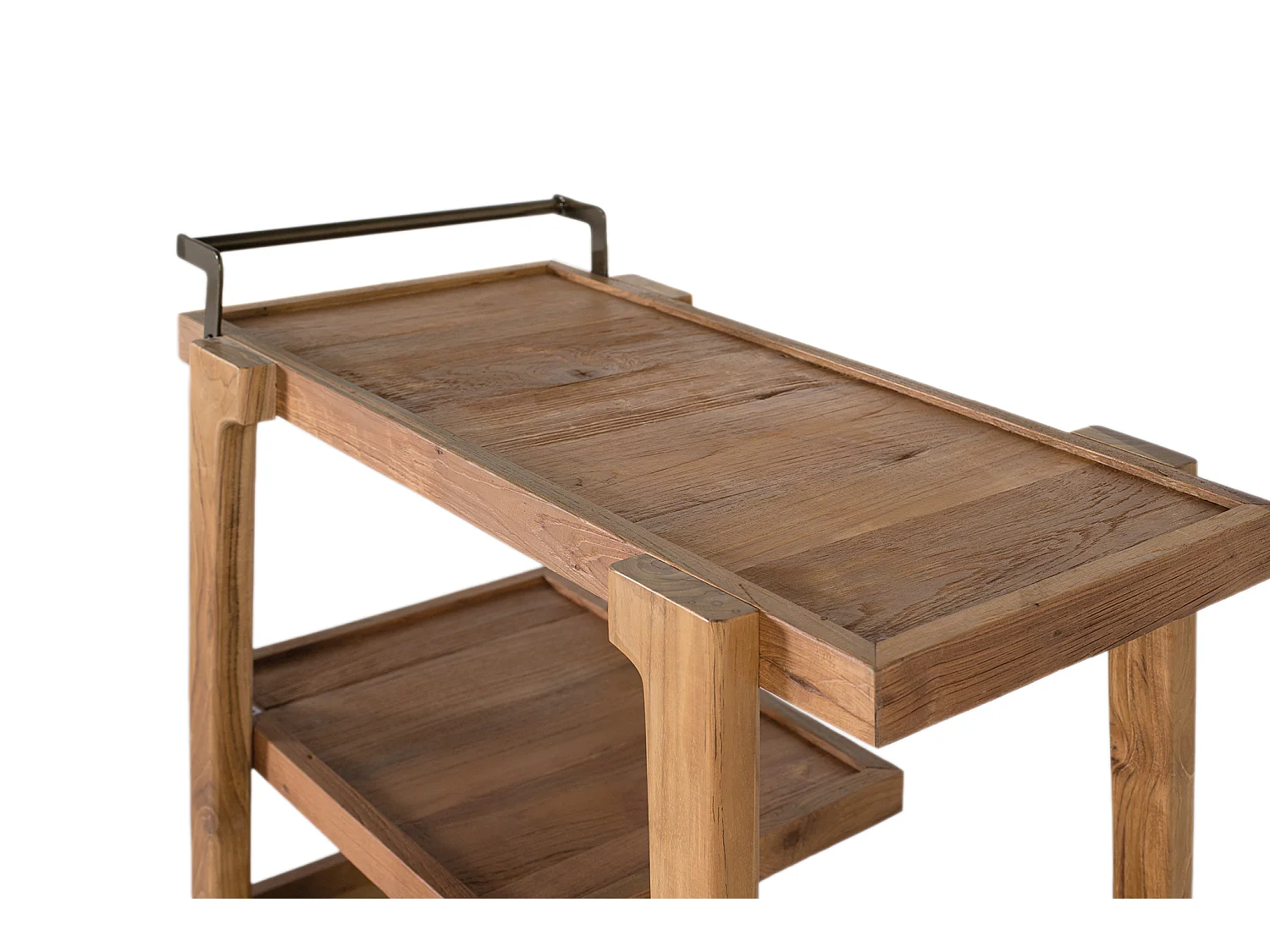 Teakhouten barkast van 85 cm met wielen, moderne stijl