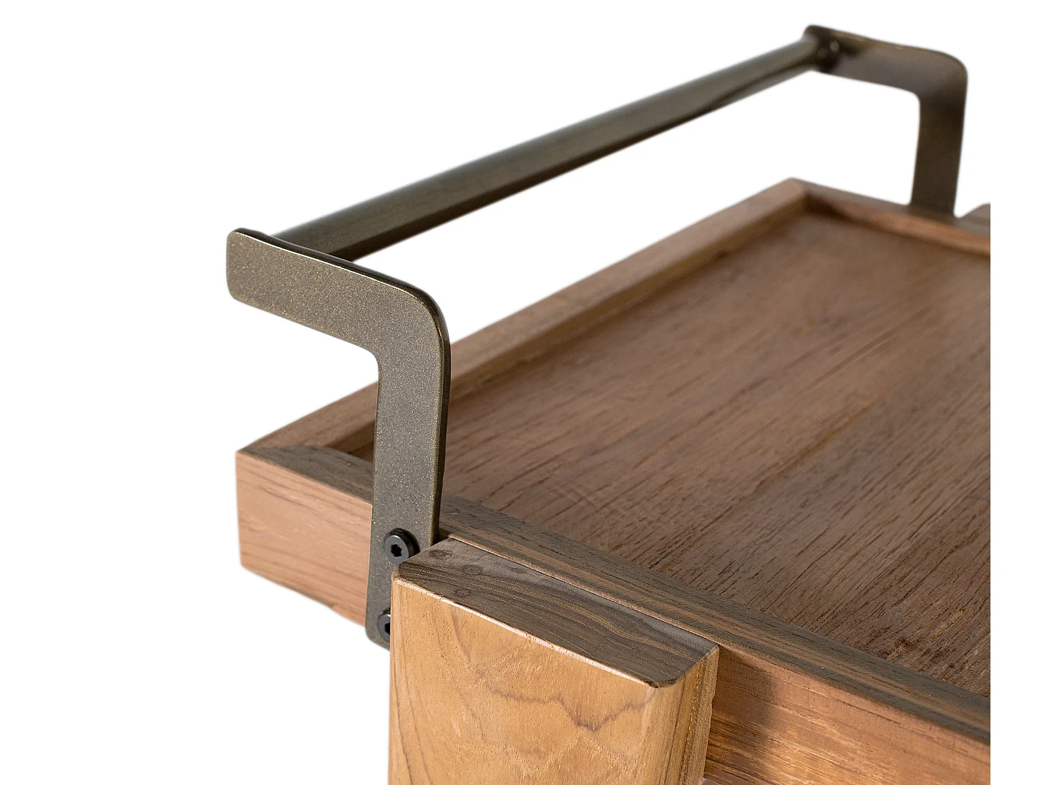 Teakhouten barkast van 85 cm met wielen, moderne stijl