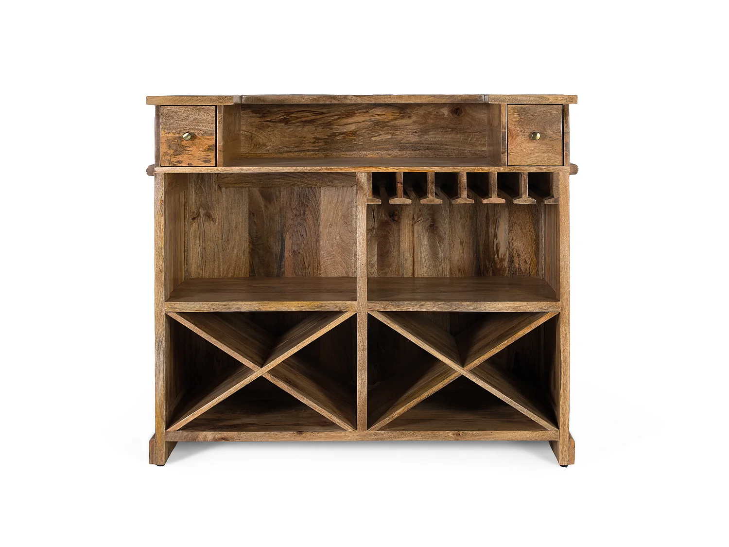 Teakhouten barkast 125 cm, rustieke koloniale stijl