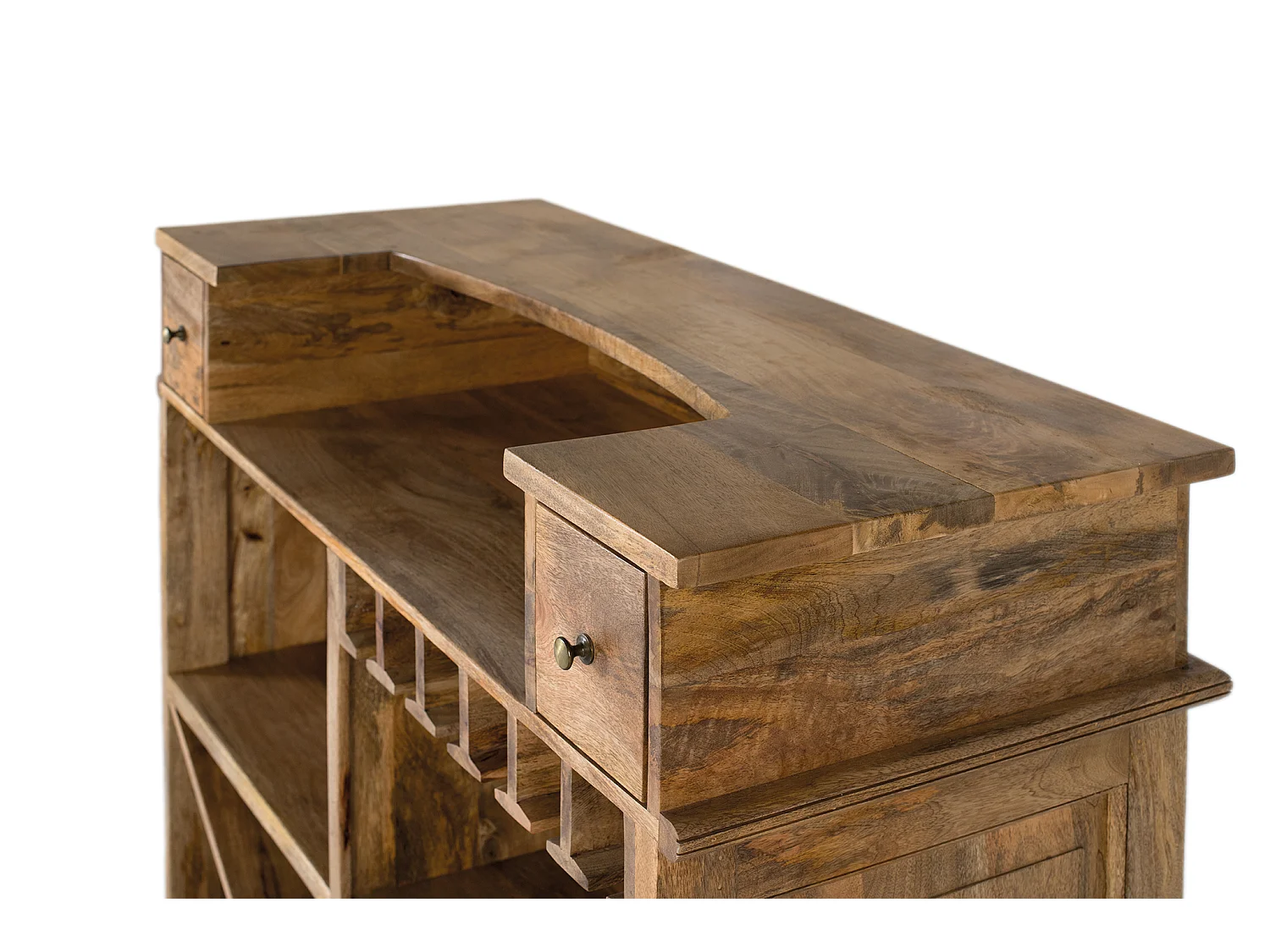 Teakhouten barkast 125 cm, rustieke koloniale stijl