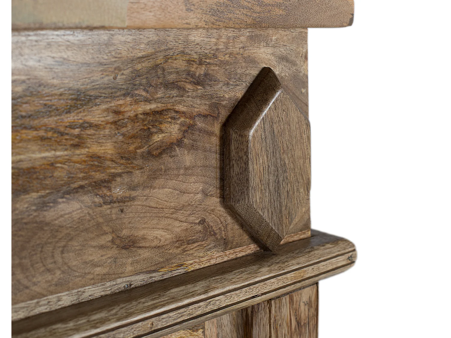 Teakhouten barkast 125 cm, rustieke koloniale stijl