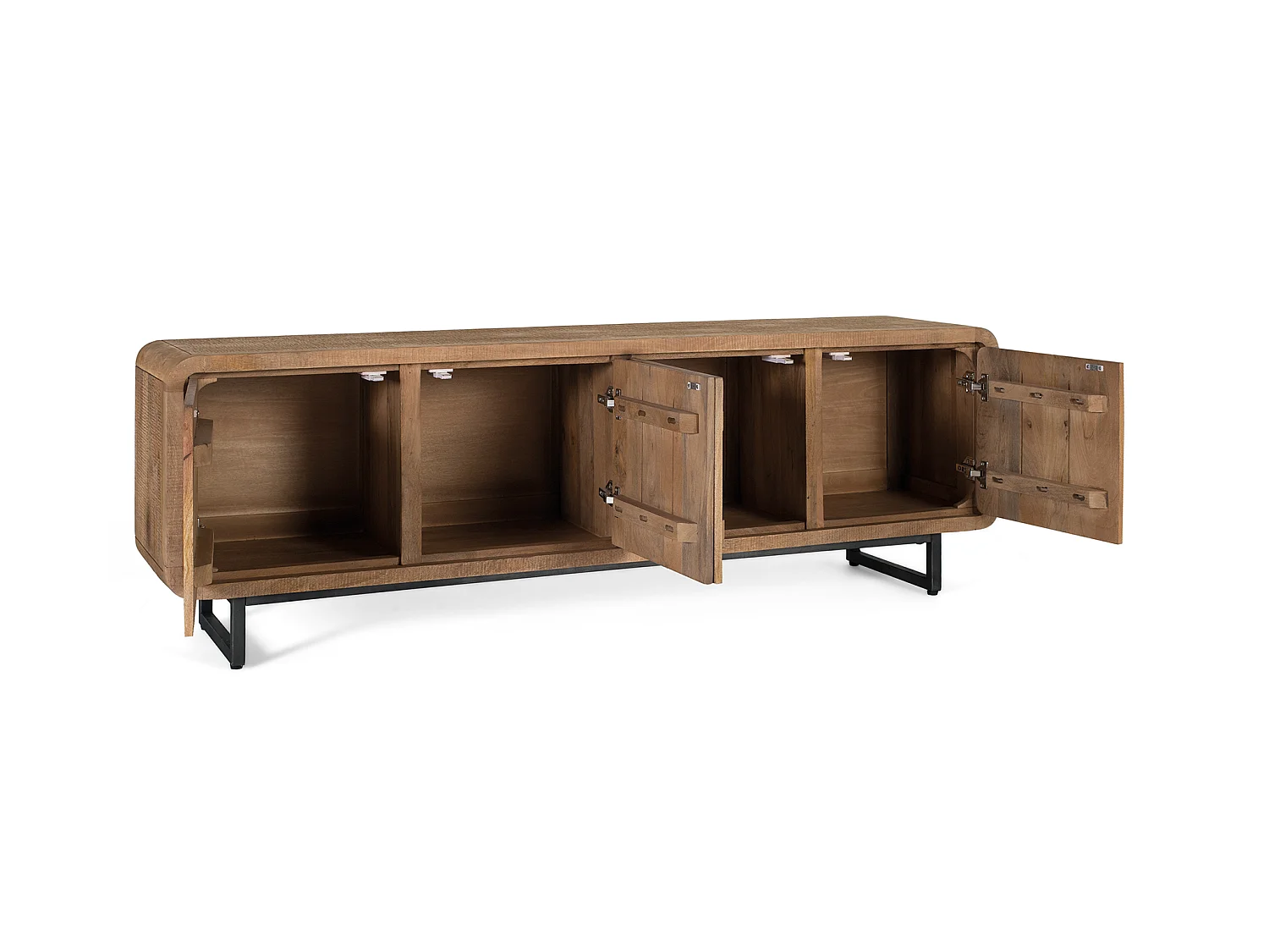 TV-Ständer aus Mangoholz, 180 cm, moderner nordischer Stil