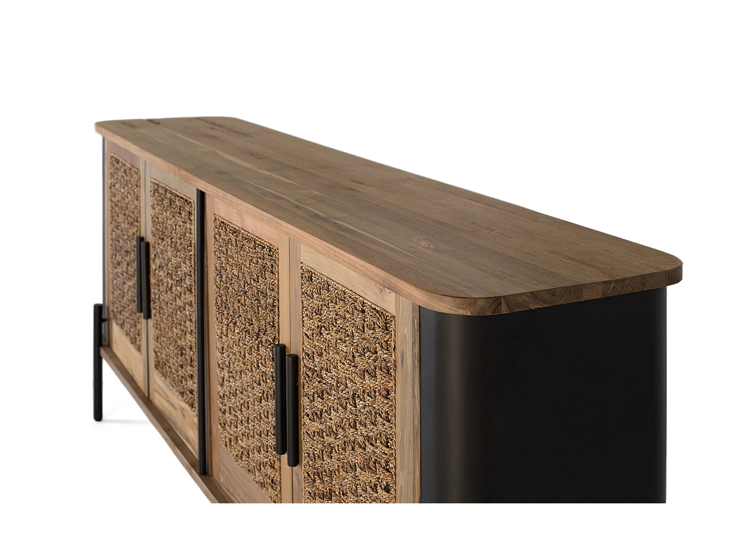 Buffet en Bois de Teck 200 cm Style Rustique Chic Industriel