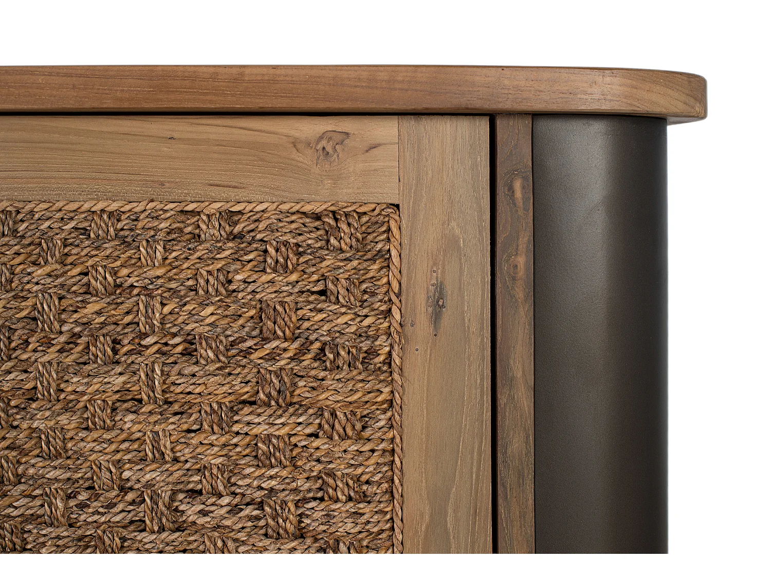 Buffet en Bois de Teck 200 cm Style Rustique Chic Industriel