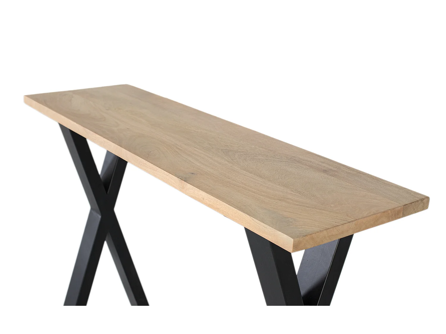 Console en Bois de Manguier 120 cm Style Rustique Industriel