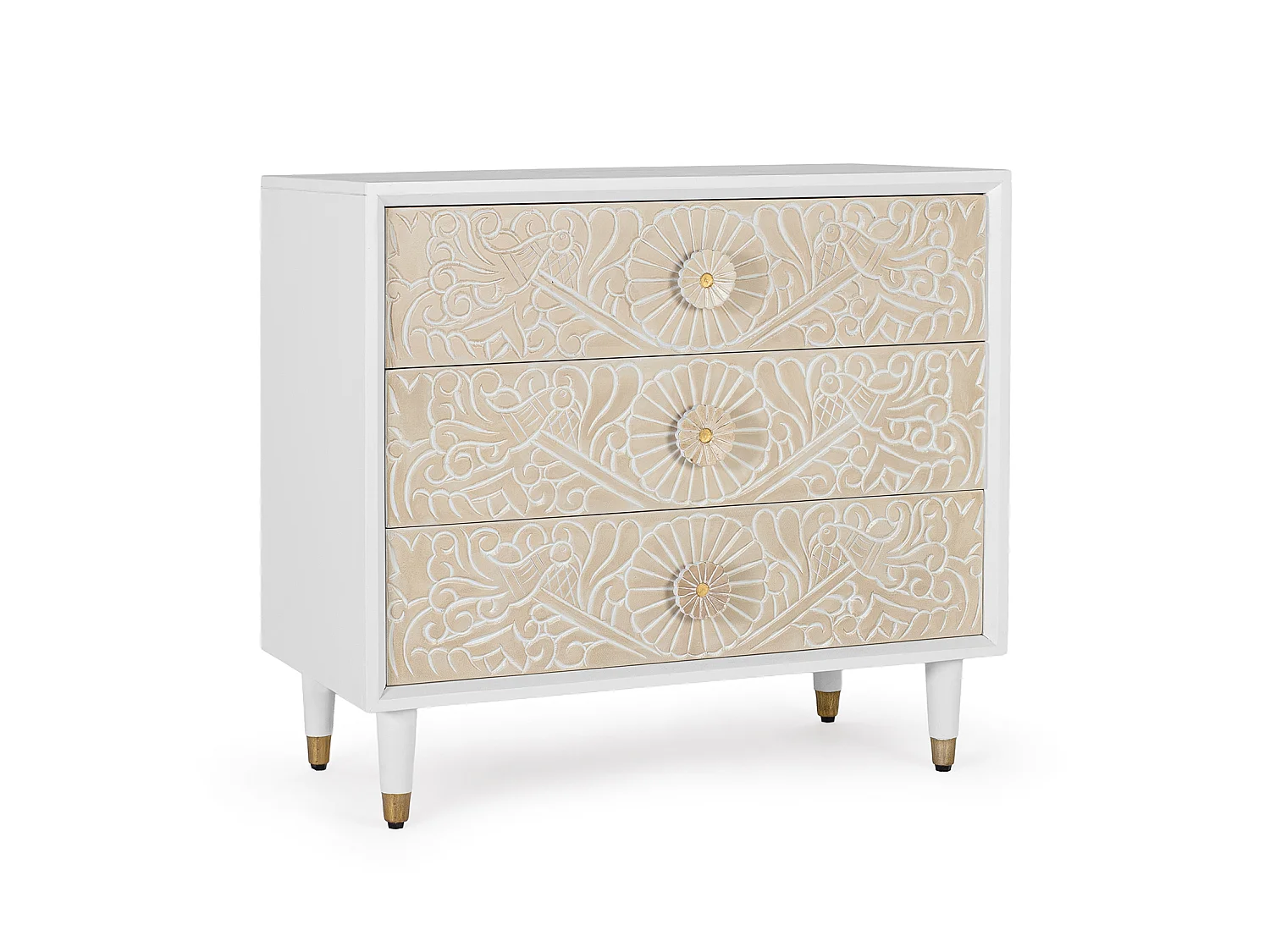 Kommode aus Mangoholz, 90 cm, moderner mediterraner Stil