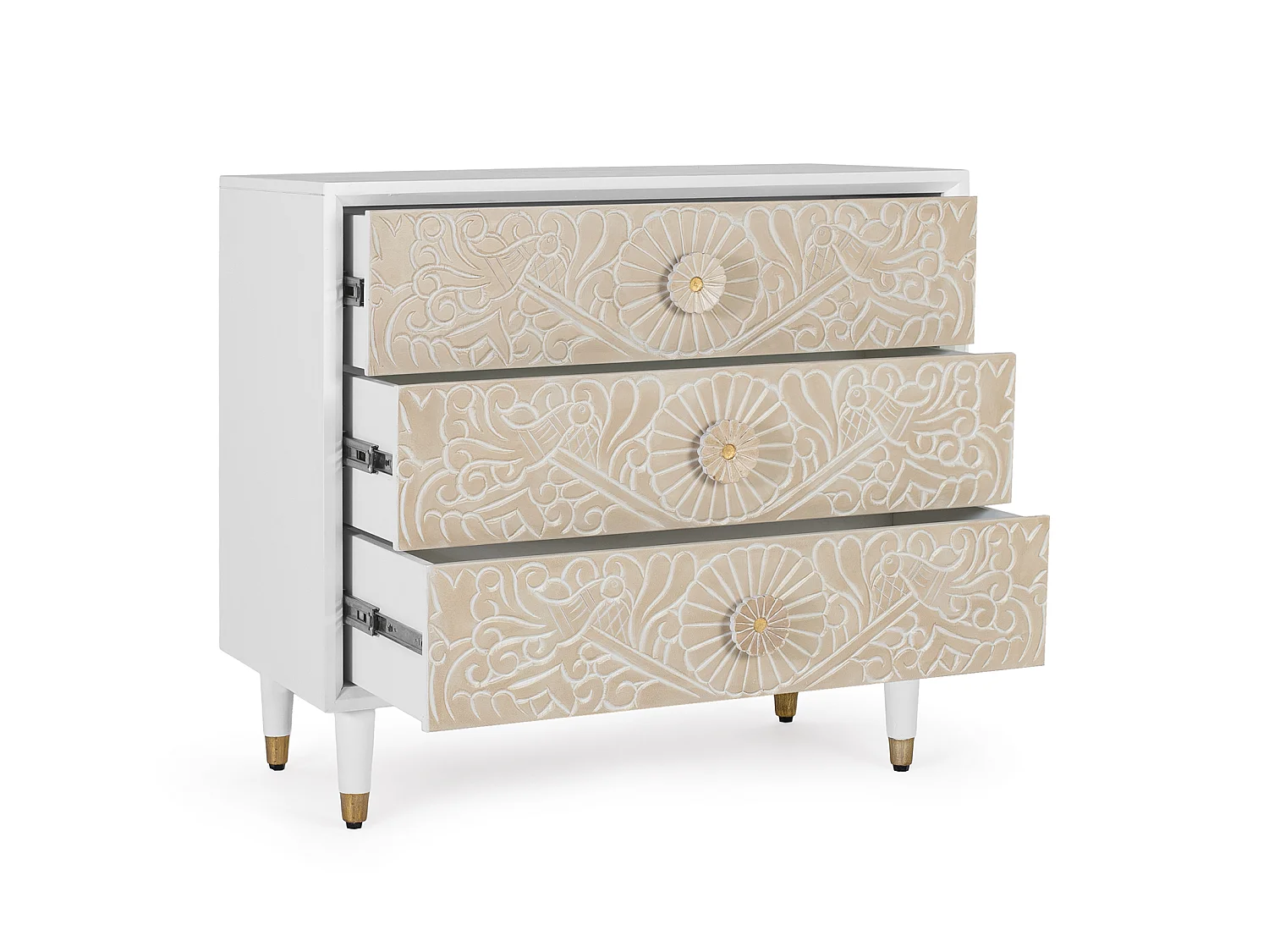 Kommode aus Mangoholz, 90 cm, moderner mediterraner Stil