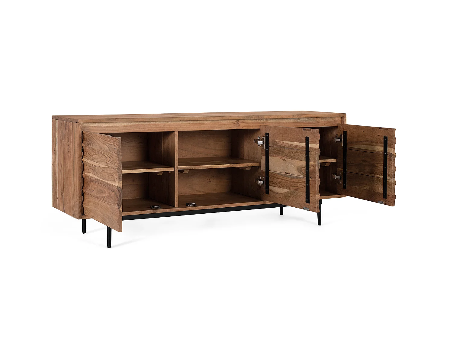 TV-Ständer aus Akazienholz, 150 cm, rustikal-moderner Stil