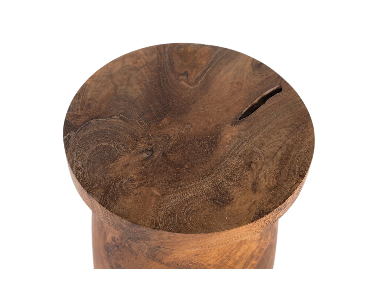 Tabouret en Bois de Teck 29 cm Style Rustique Contemporain