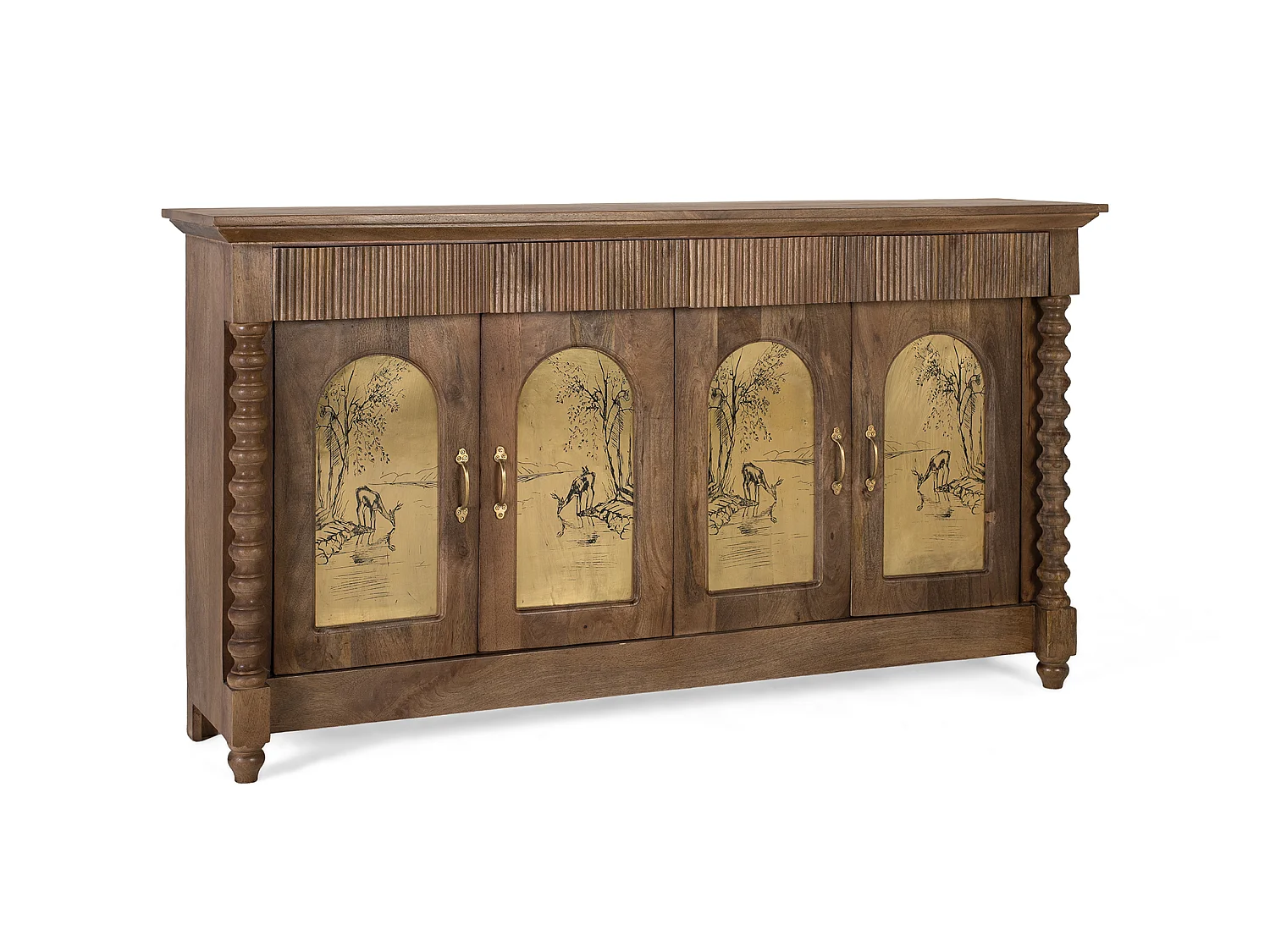 Buffet en Bois de Manguier 169 cm Style Ethnique Colonial