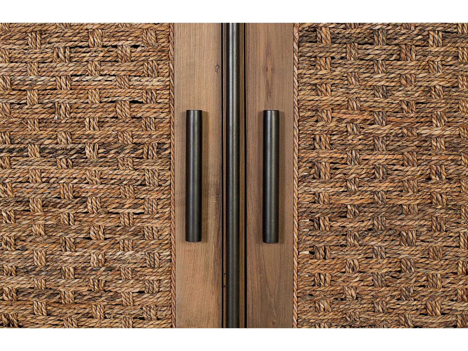 Vitrine aus Teakholz, 120 cm, rustikal-eleganter Industriestil