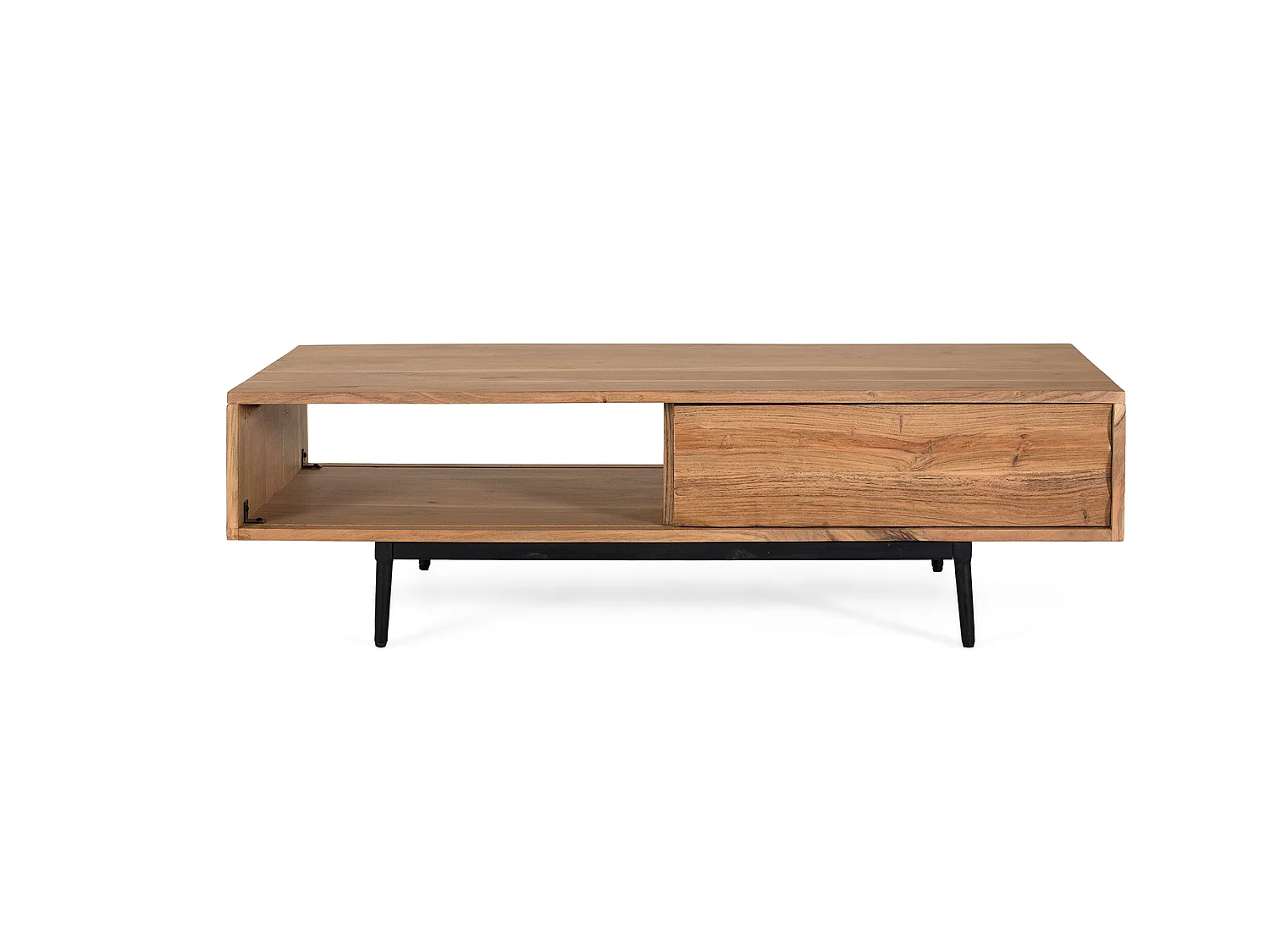 Couchtisch aus Akazienholz, 120 cm, rustikal-moderner Stil