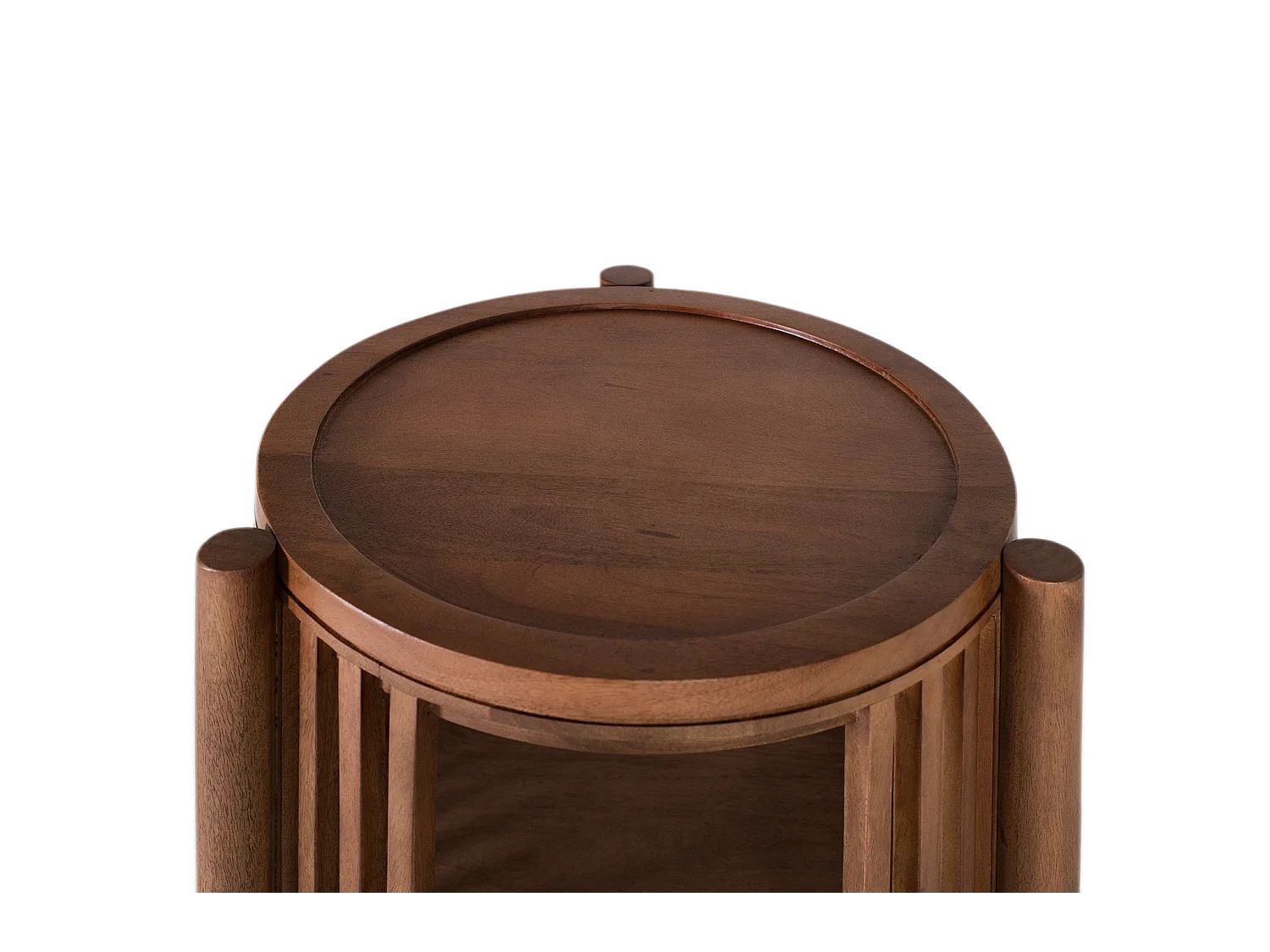 Mesa de centro em madeira de mangueira, 45 cm, estilo contemporâneo.