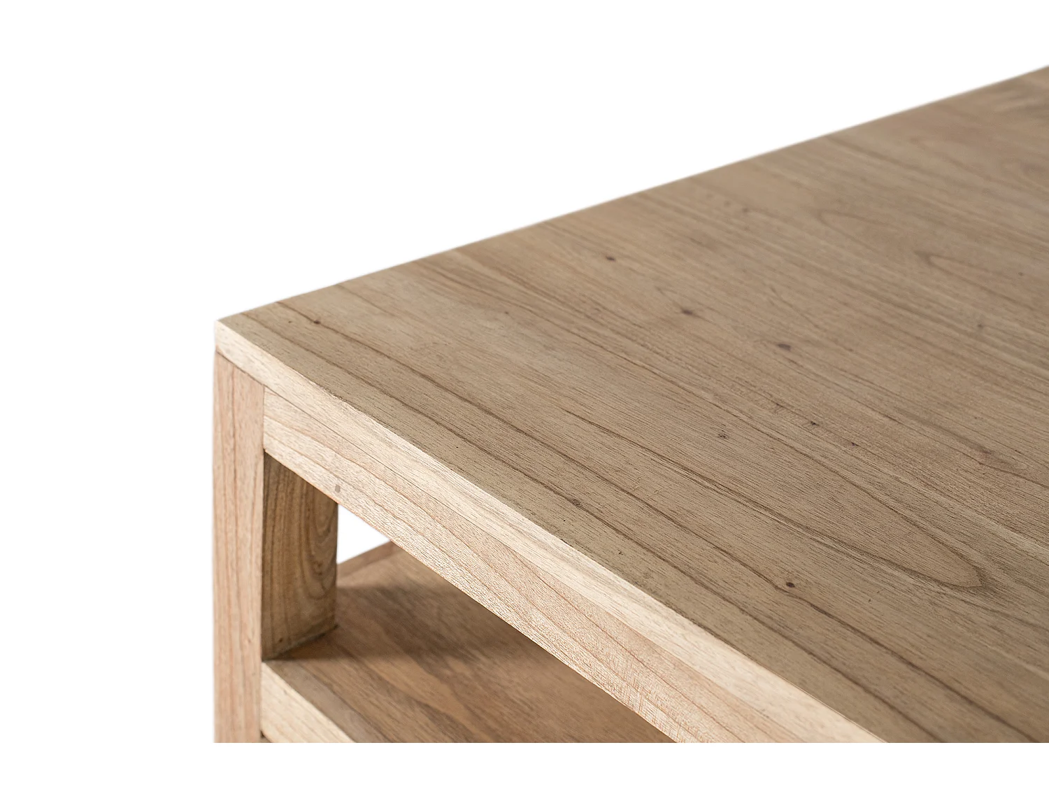 Quadratischer Couchtisch aus Mindi-Holz, 110 cm, moderner Landhausstil