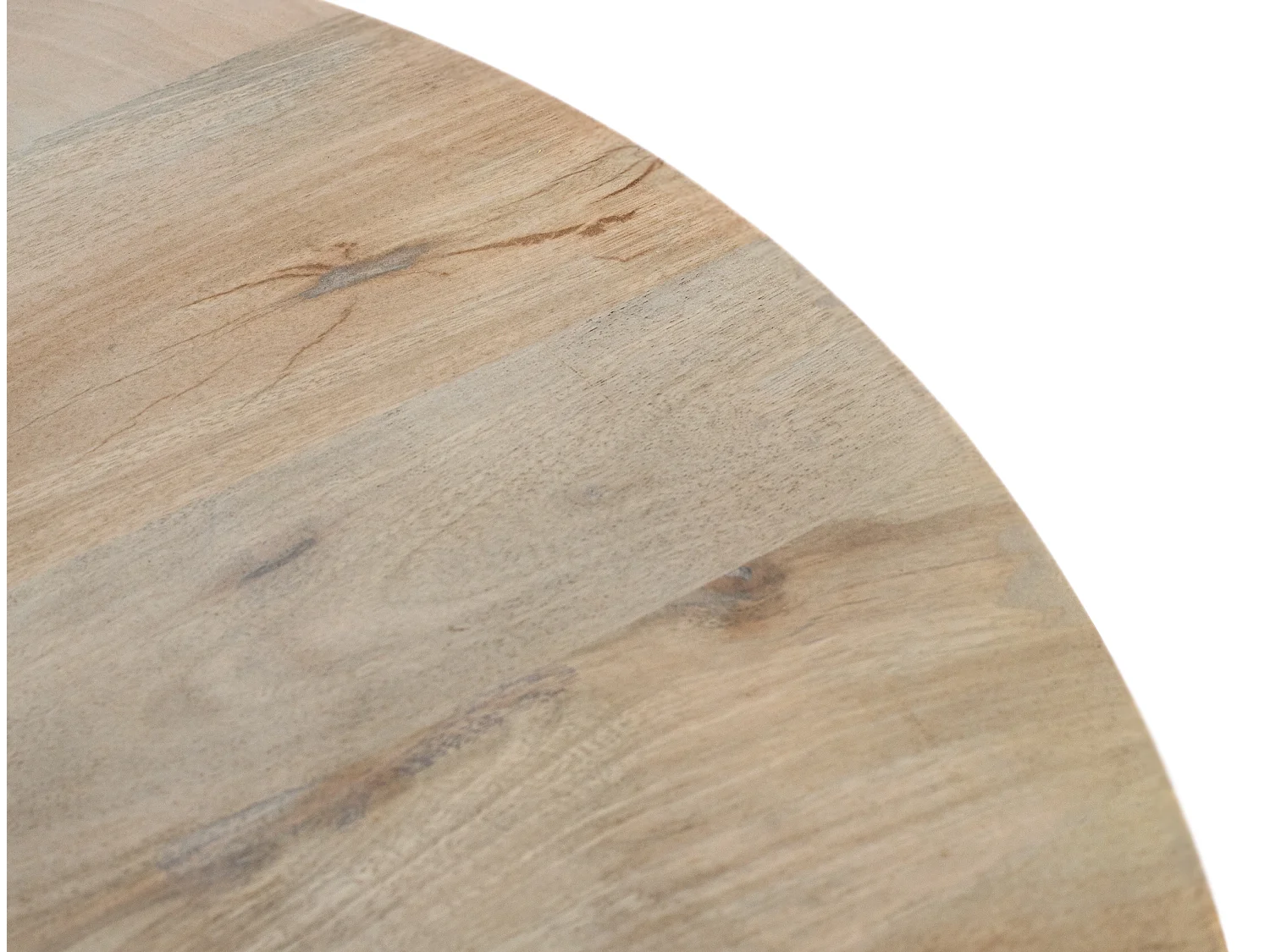 Table Basse Ronde en Bois de Manguier 90 cm Style Japandi Scandinave