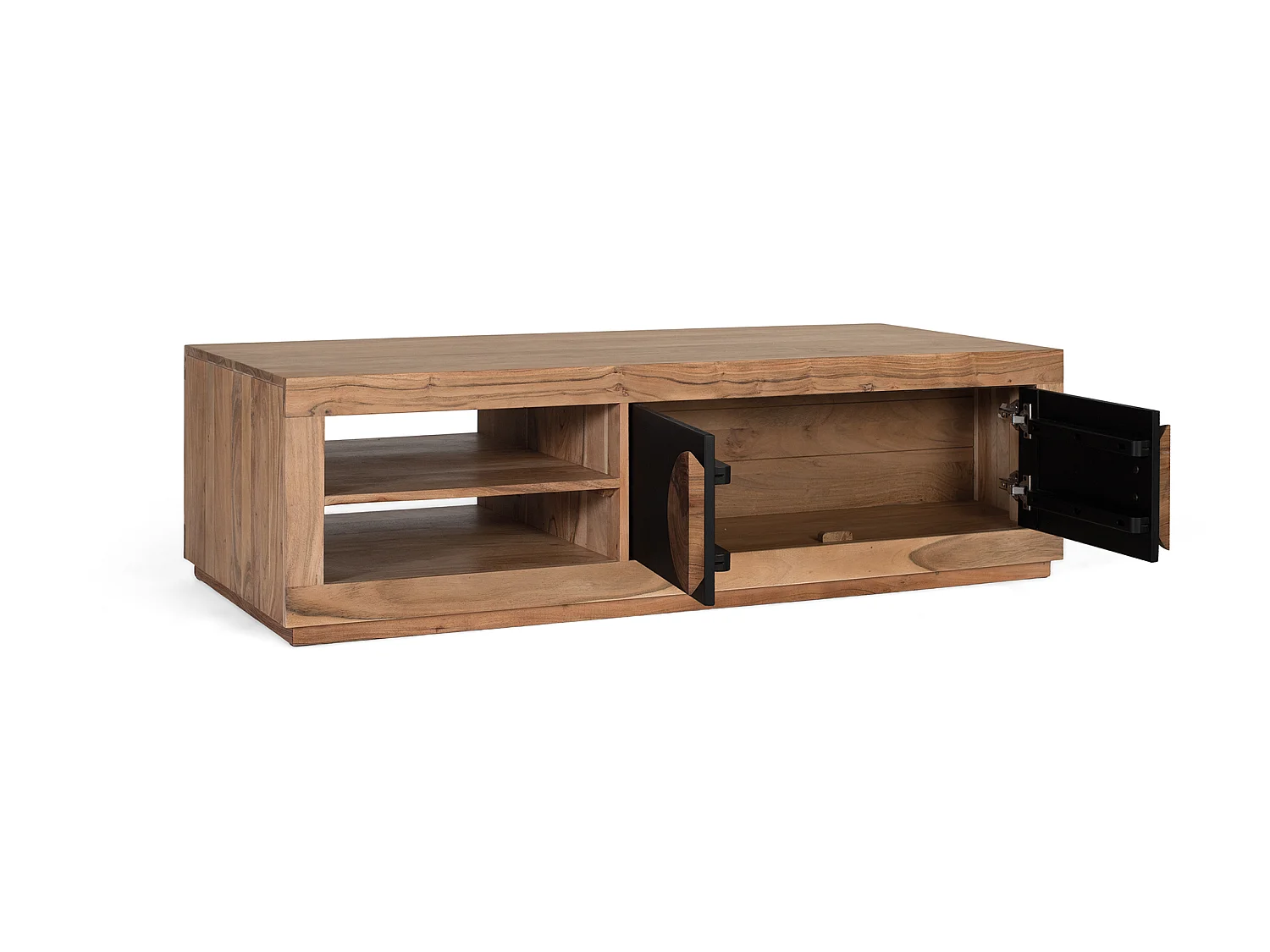 Couchtisch aus Akazienholz, 140 cm, rustikal-moderner Stil