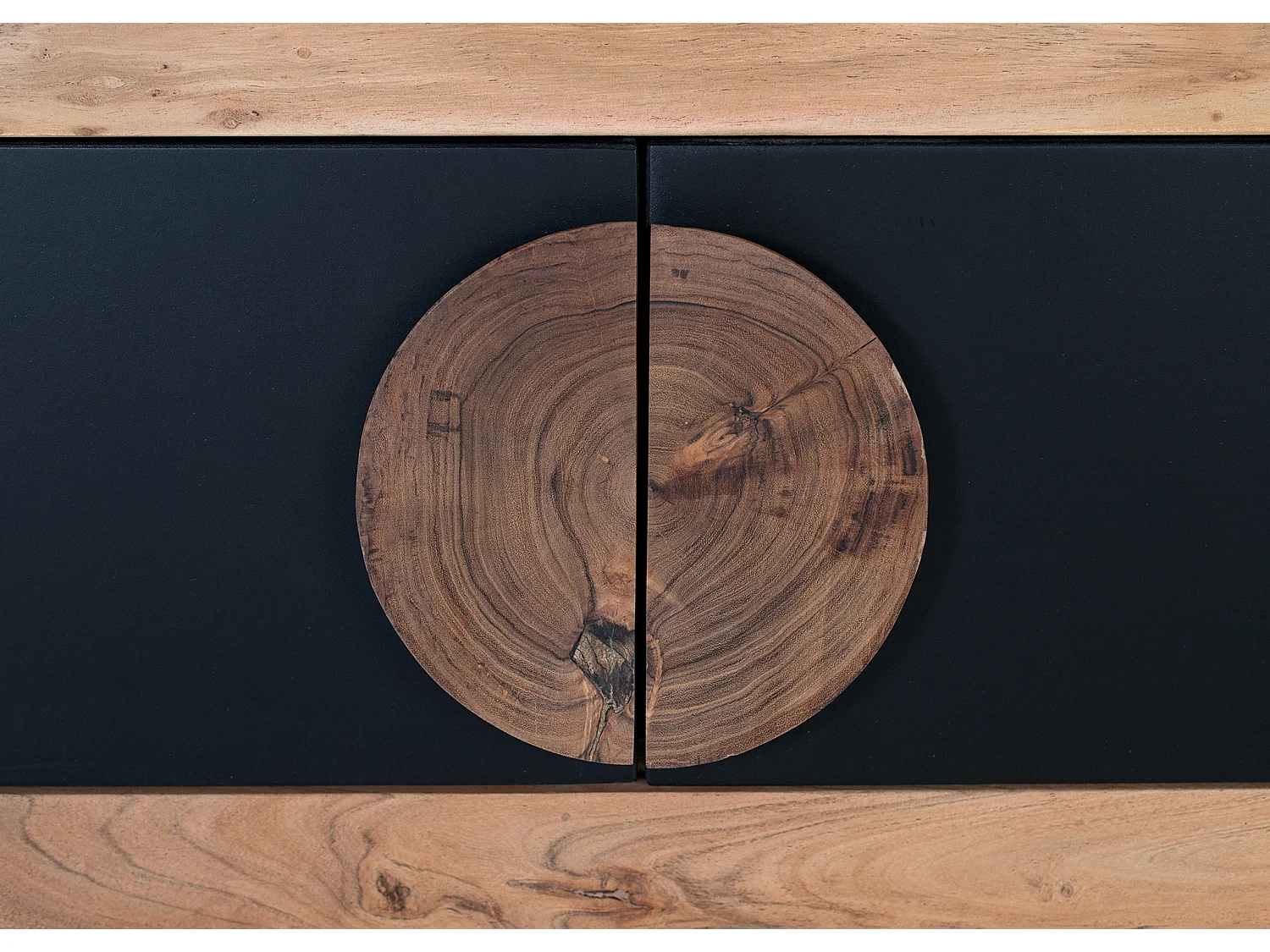 Couchtisch aus Akazienholz, 140 cm, rustikal-moderner Stil